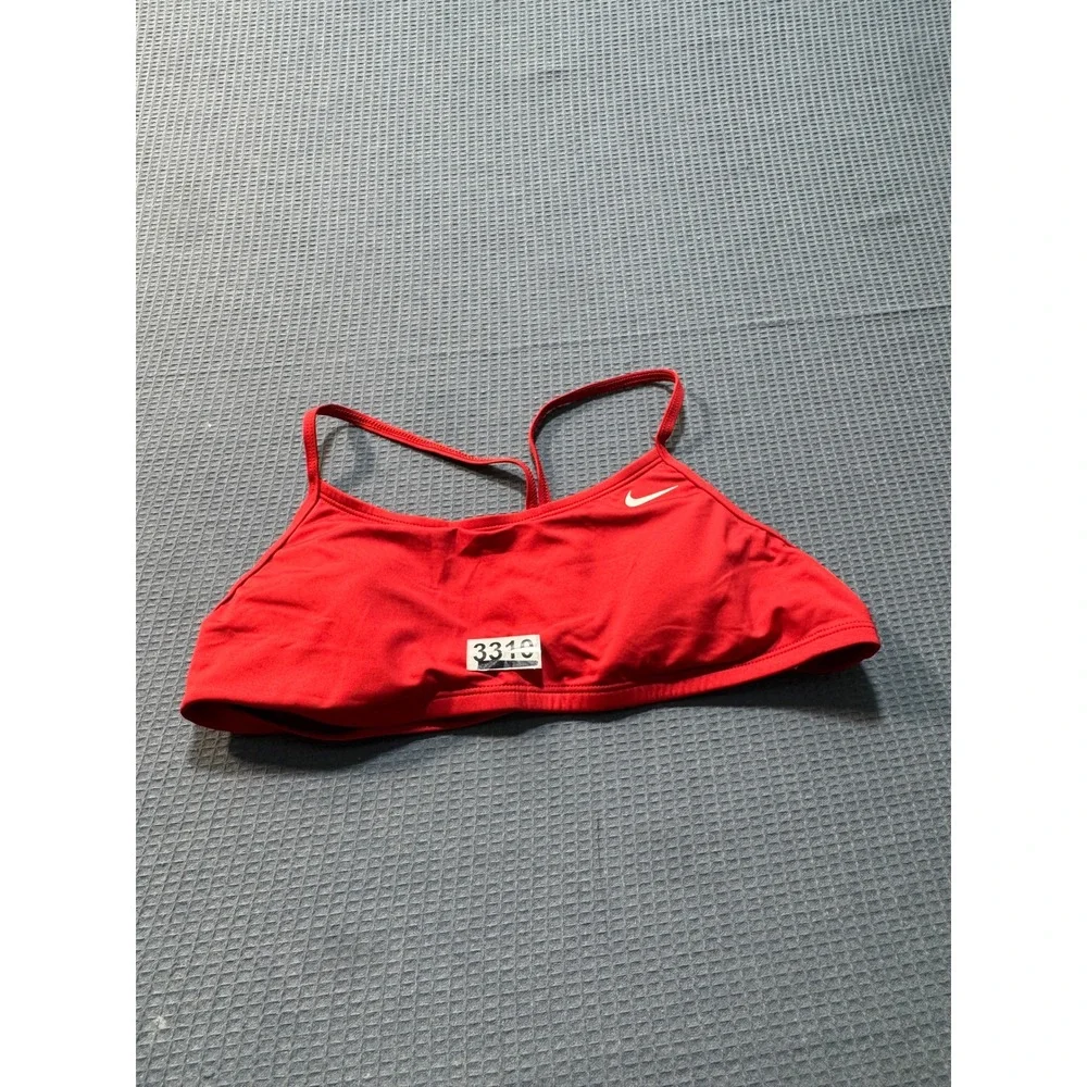 Nike Swim Bikini Top Womens Large Red NESSA211